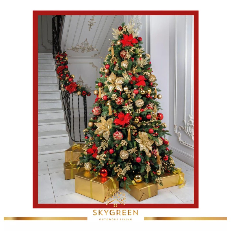 Skygreen Arbol De Navidad Pino Artificial 2.10m Frondoso Follaje Color