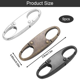 9 pcs Zipper Clips Anti Theft Deterrent Backpack Lock Zip Lock Double Opening Snap S Hooks Zippers Pull Bag Clips For Backpack for Traveling Camping