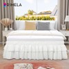 RIMELA Ruffle Bed Skirt Warm White Queen 18 Inch Drop,