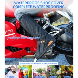 VOPHIA Waterproof Boot Shoe Cover for Rain Shoe Covers for Men and Women Rubber Shoe Covers with Zipper for Hiking Camping Fishing Cycling Gardening