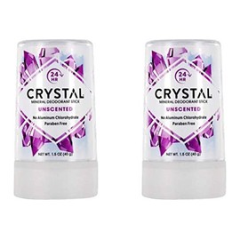 Crystal Essence Body Deodorant Travel Stick, Unscented 1.5 oz (Pack of 2)