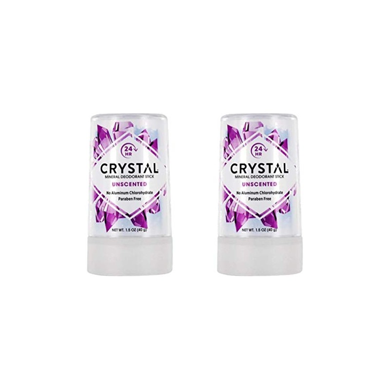 Crystal Essence Body Deodorant Travel Stick, Unscented 1.5 oz (Pack