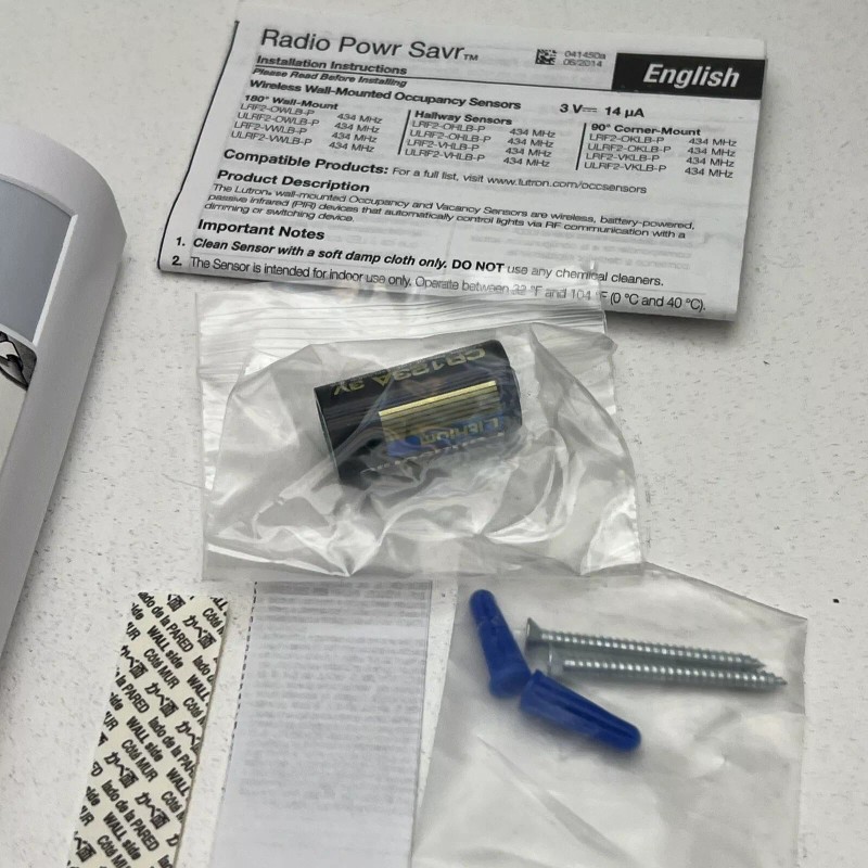 Lutron LRF2-VWLB-P-WH Wall Mount 180° Wireless Occupancy/Vaca