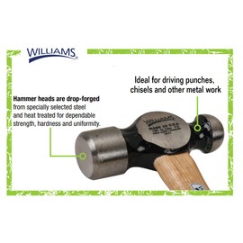 Williams JHWHBP-2A 24-Ounce Ball Pein Hammer - Hickory Handle