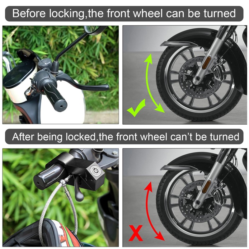 Windance Heavy Duty Solid Handlebar Lock + Helmet Combo Lock