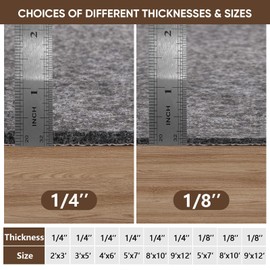 BALEINE Felt Non Slip Rug Pads, Extra Large 1/4" Thick Felt and Rubber Backing, Shock Absorbing Carpet Pad for All Carpets and Hardwood Floors (2x3 Ft)