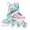 Skate Gear Rainbow Adjustable Light up Inline/Quad Roller Skates for