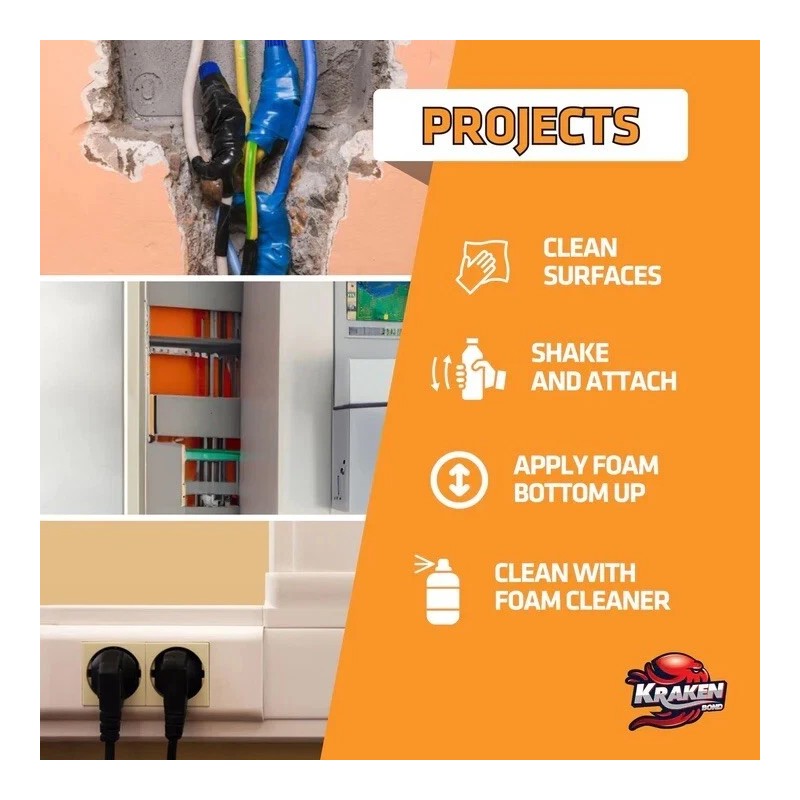 Kraken Bond Extreme Fire Block Polyurethane Straw Foam Sealant 24