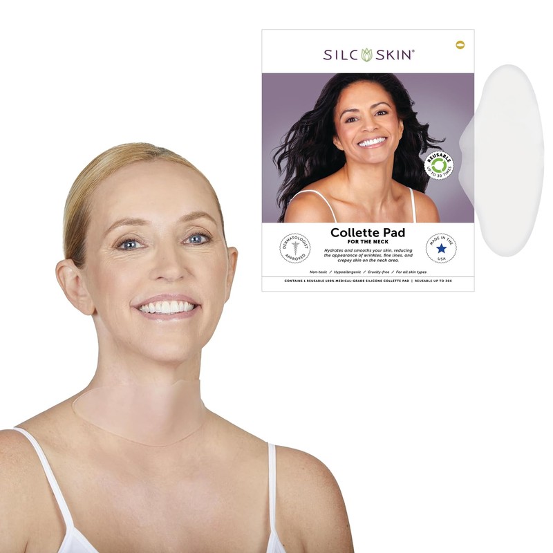 Silcskin Collette Pad Medical Grade Neck Wrinkle Patches, Reusable Silicone