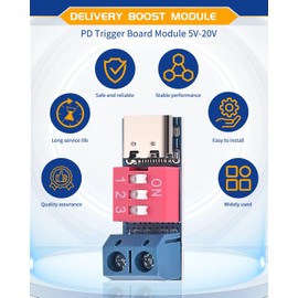 LYLANMO 2PCS USB Type-c Charger Power Delivery Module Voltage selector to 5V9V12V20V PD/QC Decoy Board Fast Charge USB-C PD Trigger Board Module