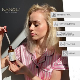 Face Serum with Retinol Nanoil Retinol Face Serum 50 ml - Anti Ageing Lifting Face Serum for Smooth, Young Complexion