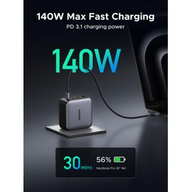 UGREEN Nexode 200W GaN USB C Wall Charger, 4-Port Foldable Compact Fast Type-C Power Adapter Compatible with MacBook Pro/Air, Dell XPS, HP 14, iPad, iPhone 17/16/15 Series, Galaxy S25/S24, Pixel 10/9