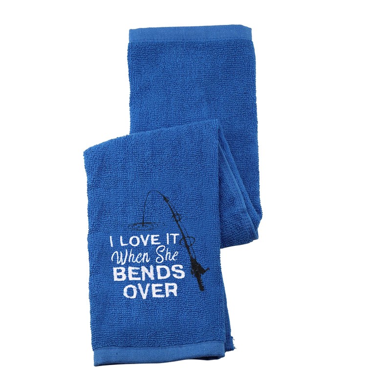Fishing Towel Fisherman Gift I Love It When She Bends