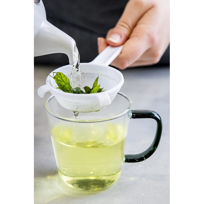 KitchenCraft KCSTRPL70 Round Nylon-Mesh Extra-Small Plastic Sieve / Tea Strainer,