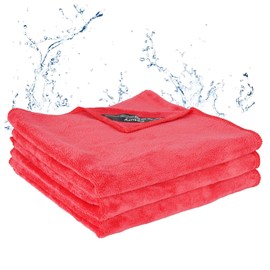 Car Wash Towel, Microfiber Cloth, Large, 15.7 x 23.6 inches (40 x 60 cm), Ultra Fine Fiber, Water Absorbent, Quick Drying, Wipe Clean (Scarlet, 15.7 x 23.6 inches (40 x 60 cm)