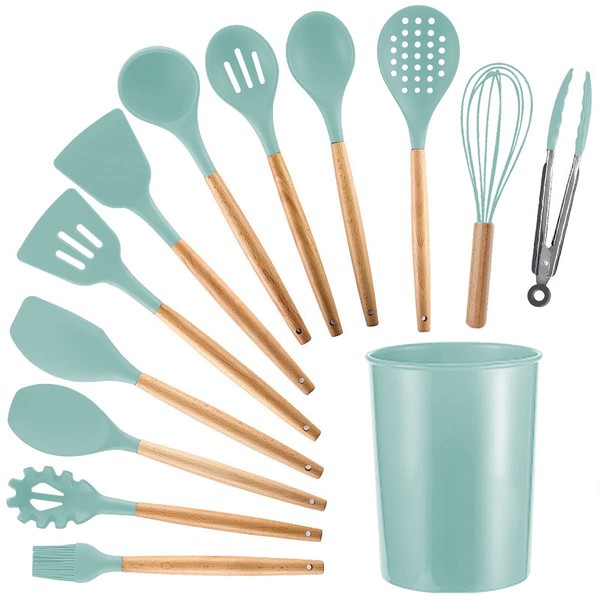 12 Pieces Of Silicone Cooking Kitchen Utensils Set, With Stand,