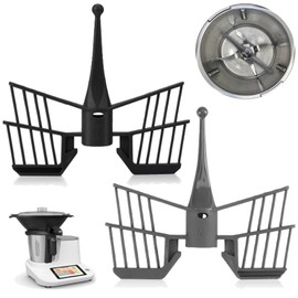 Set of 2 Butterfly Mixing Attachment for Thermomix TM5 TM6 TM31 Stirrer, Butterfly Mixing Attachment for Vorwerk Thermomix Food Processor (Grey and Black)