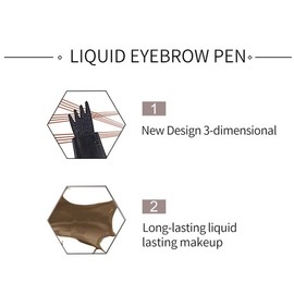 AKARY Tattoo Eyebrow Pen, Four-Fork Lasting Liquid Eyebrow Pencil with a Micro-Fork Tip Applicator Precisely, 3D Natural Wild Eyebrow Maker Pen for Beginners, 12-Hour Waterproof & Sweat-Proof (#03 Light Brown)