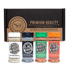 Mis Rubins Gourmet Seasoning Variety Pack - (5 Oz Bottles) Black, White, Creole & Fish Magic Seasoning - Gourmet Spices Gift Set