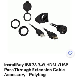 InstallBay IBR73 3-ft HDMI/USB Pass Through Extension Cable Accessory - Polybag