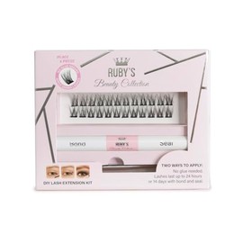 Press-On Eyelashes Kit, 24 Clusters, 12-14mm Length, 14-Day Wear, Under Lash Application (CEO, 24 clusters)