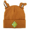 Scooby Doo Embroidered Brown Acrylic Knit Cuff Beanie