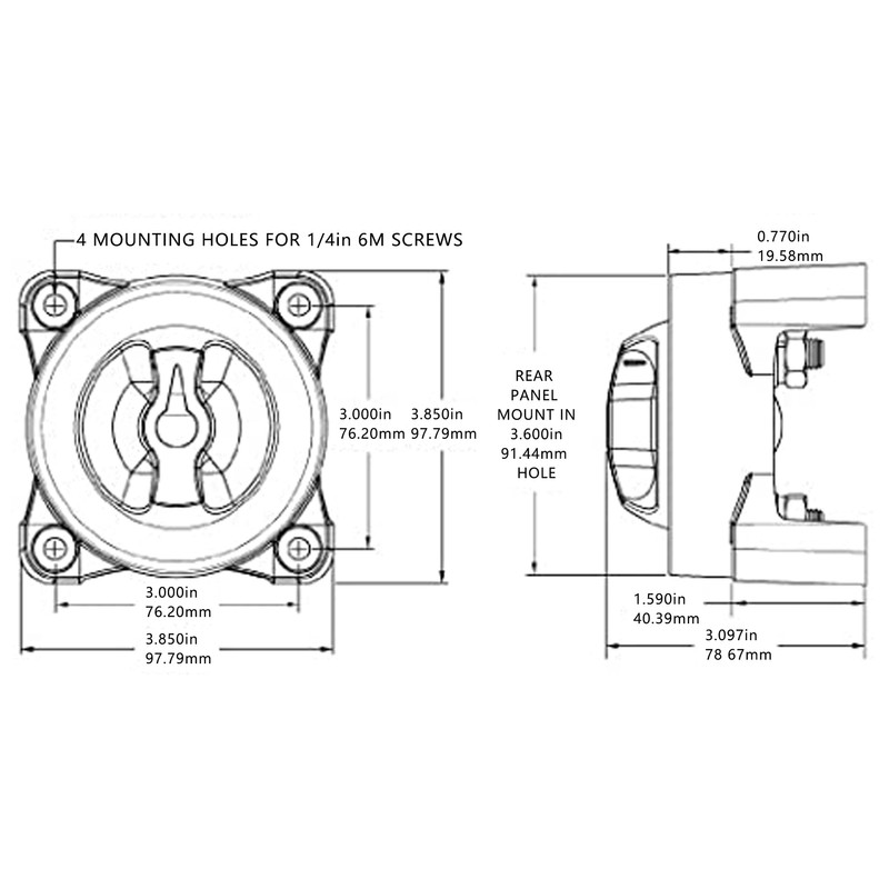 Battery Switch Mini 2 Position On/Off Disconnect Power Cut 12‑48V