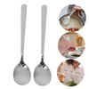 SHOWERORO 12pcs Stainless Steel Serving Spoons Long Handle Thickened Soup