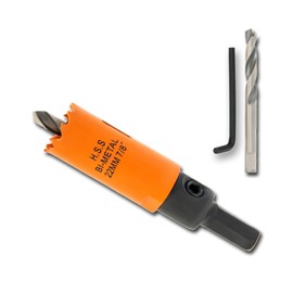 VIKITON 7/8 inch Hole Saw with Arbor for Cutting Metal Wood and Plastic, 22mm Bi-Metal Hole Cutter for Different Project with Smooth and Flat Drilling Edge, Fast Chip Removal, Handy Hole Saw Kit Set