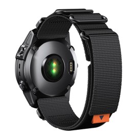 ANCOOL for Fenix 7X Watch Band/Fenix 3/6X/5X Watch Band 26mm Nylon Watch Band for Fenix 6X Pro/Tactix 7/Epix Pro 51mm(Black)