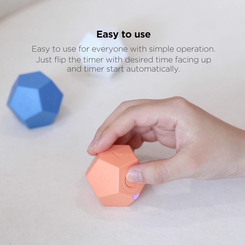 mooas Dodecagon Time Ball Rechargeable Mini Timer (White), 11 Preset