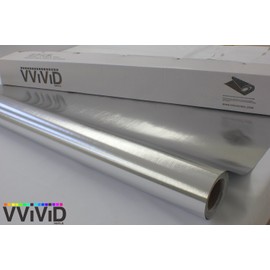 VViViD Silver Brushed Chrome Stainless Steel Vinyl Wrap Roll Film Decal (1ft x 5ft)