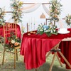 Cobedzy 1 Pack 60 Inch Round Satin Tablecloth Red Satin