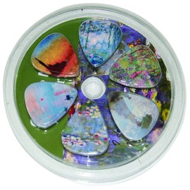 Creanoso Guitar Picks (12-Pack)- Claude Monet Waterlilies Famous Arts Paintings Plectrums - for Acoustic, Electric and Bass Guitars - Stocking Stuffers for Men and Women Guitarists Collectible Set