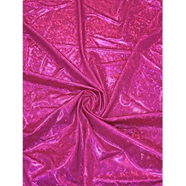 Nylon Spandex 4 Ways Stretch Shatter Glass Mystique Fabric by The Yard or Bulk (Pink)