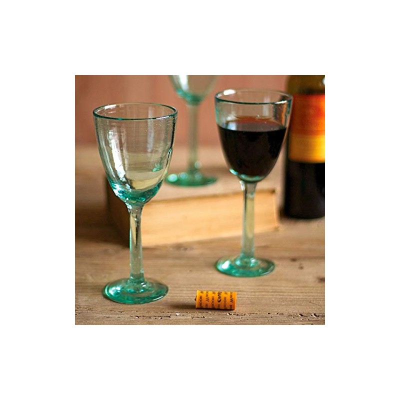 Kalalou CRL5732 Recycled Wine Glass, Clear (6 Pack)