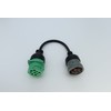 6pin J1708 to Type2 Green 9pin J1939 Adapter Cable for