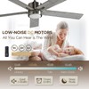 Vagizm 52 Inch Ceiling Fan Brushed Nickel Remote Controlled Dimmable