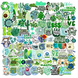 Environmental Protection Stickers, 100PCS Earth Day Stickers for Water Bottles, Stationery, Bicycles