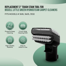 Replacement 3" Tough Stain Tool for Bissell Little Green HydroSteam Carpet Cleaners - Fits Models # 3618, 3605, 3532, 3700