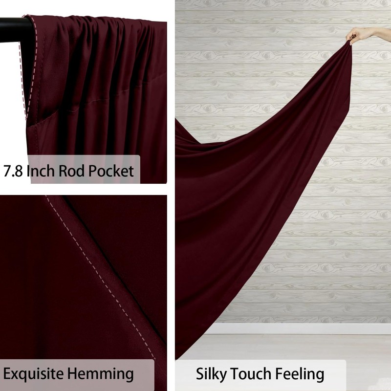 KUKUSOUL 10x10FT Wedding Curtain Backdrop Burgundy Curtains for Parties Wedding