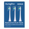 Auraglow Sonus Electric Toothbrush Replacement Brush Heads with Cover Cap,