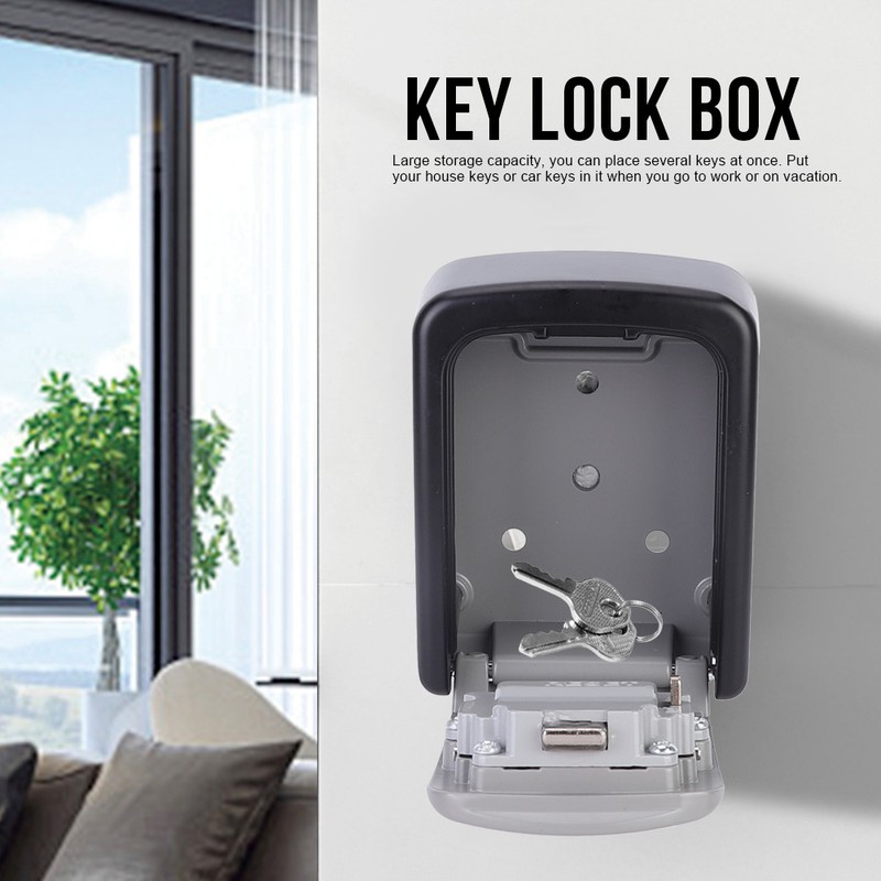 4 Digit Combination Password Key Lock Box Wall Mount Safety