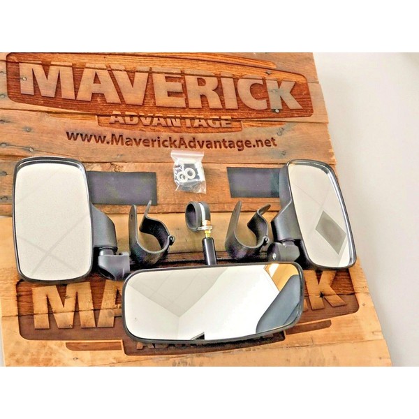 3 pc Set-Rear and Side View Mirrors Heavy Duty Sport