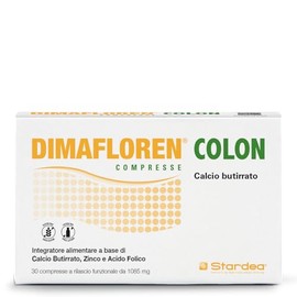 DIMAFLOREN Colon 30 Compresse – Integratore con Acido Butirrico, Zinco e Acido Folico – Supporto Benessere Intestinale e Colon – Compresse a Rilascio Funzionale – Stardea
