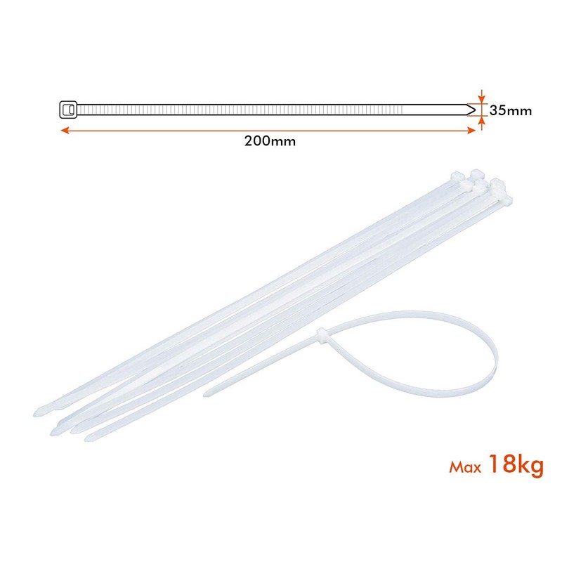 100 Plastic Cable Ties Electrician Cable Ties 3.5mm Cable Ties