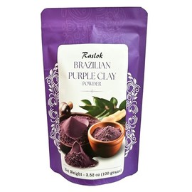 Raslok Brazilian Purple Clay | Facial Cleansing Mask | For making Masks, Creams, Scrubs, Body Wash and Soaps (3.52, Ounces)
