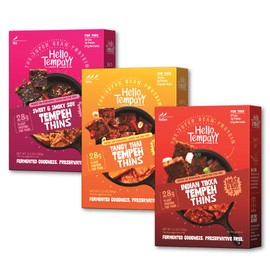 Ready to Cook Tempeh-All Thins Tempeh (Pack of 3)- 28g Clean Protein| High Fiber | More Protein & Fiber than Tofu & Cottage Cheese| Gut-Friendly | Gluten Free | Dairy Free | Vegan | Non GMO