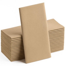 Wood Paper Napkins | Linen Feel Guest Disposable Cloth Like Dinner Napkins | Hand Towels | Soft, Absorbent, Paper Hand Napkins for Kitchen, Bathroom, Parties, Weddings, Dinners | 50 Pack