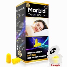 [50 PAIR] Universal Sleeping Ear Plugs 2.0 Wrapped in Pair Maximum Quality, Hygiene, Noise Reduction, Insulating, Soft Foam FOAM, Soundproofing, Children, Anti-noise, Professional DPI